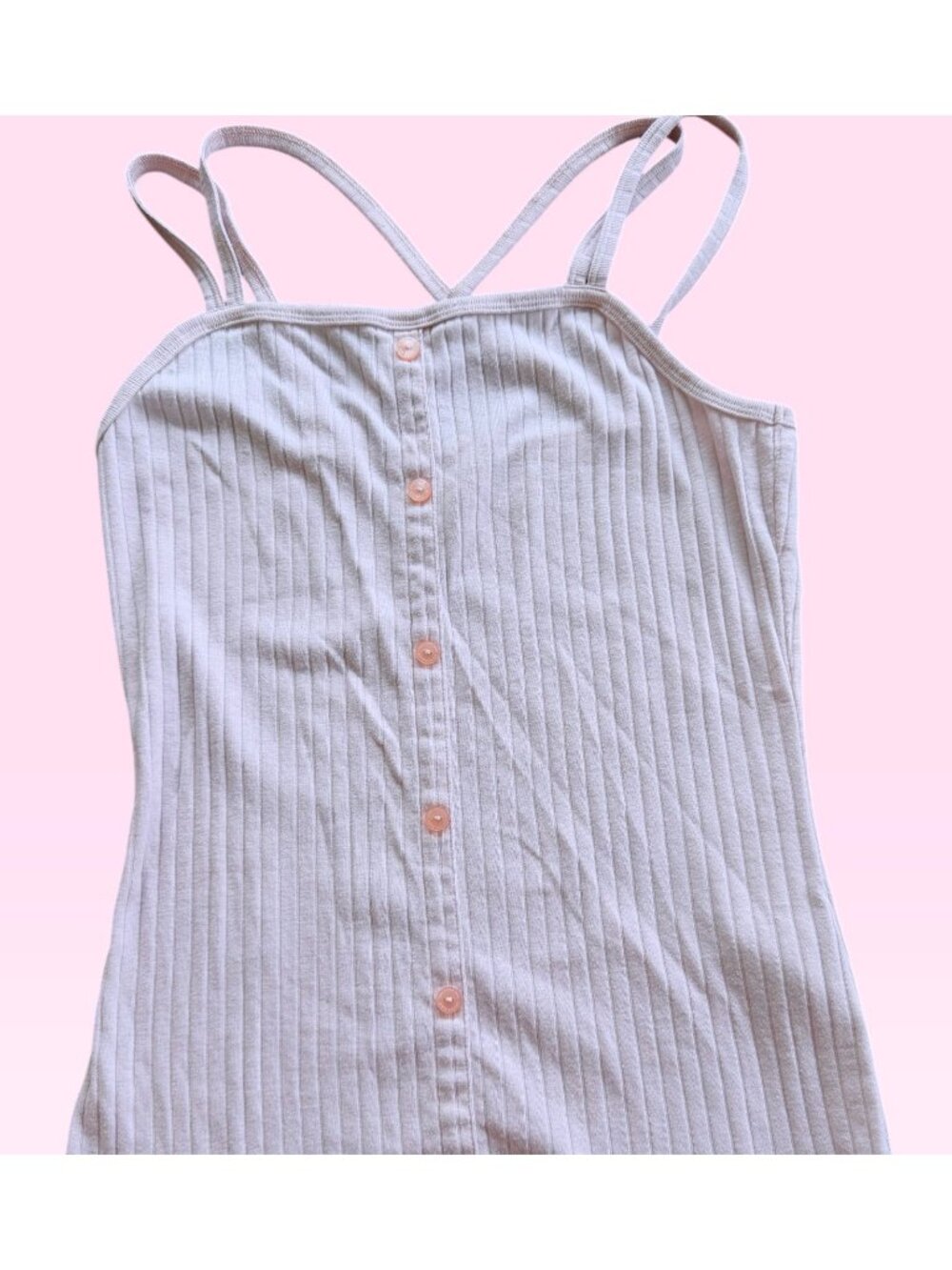 Abercrombie Kids Ribbed Button Front Tank Top Girls 15/16